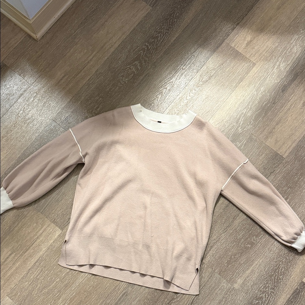 Beige and White Sweater